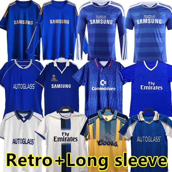 CFC 1999 Retro Soccer Jerseys Lampard Torres Drogba 01 03 08 09 Football Shirts Camiseta WISE finals 2011 12 13 89 91 95 97 99 TERRY ROBBEN GULLIT Manga comprida Soccer Jersey