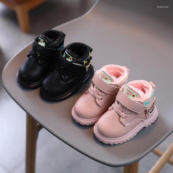 Primi camminatori bambini con decorazioni in metallo scarpe da ginnastica casual bambino bambino ragazze moda stivali inverno ragazzi tasca nera bambini marea