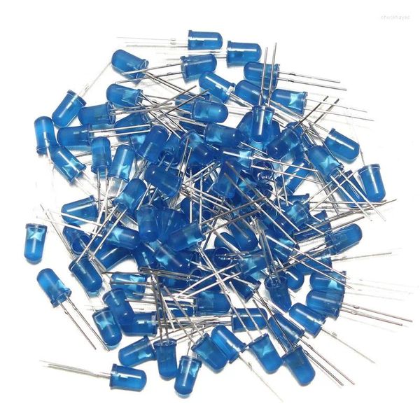 Kit de diodo led 100 tamanhos 20ma f5 5mm, diodos emissores de luz azul ultra brilhante, sortidos, conjunto diy, suporte para gota