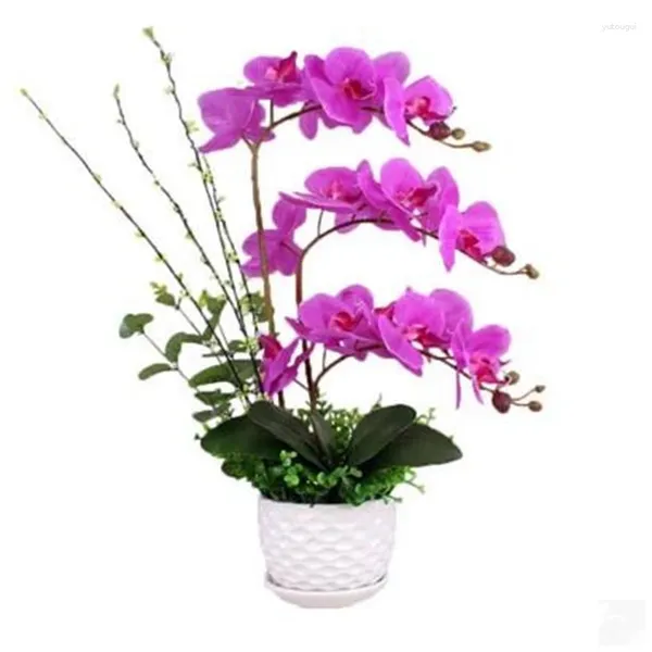 Simulação de flores decorativas da suíte de decoração floral Phalaenopsis. Decorações de Natal para casa