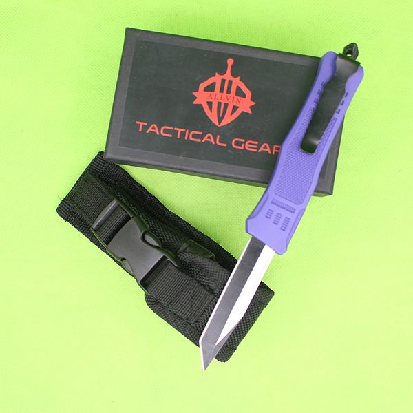 Специальное предложение Фиолетовый 7-дюймовый мини-автоматический тактический нож 616 440C, черный двухцветный клинок, ручка из цинк-алюминиевого сплава, карманные ножи EDC