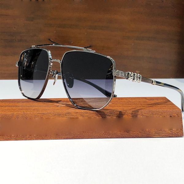 Óculos de sol de designer de luxo de titânio quadros gradiente preto uv400 lentes 8077 estilo para homens e mulheres retro óculos piloto design sun wear vem com caso original