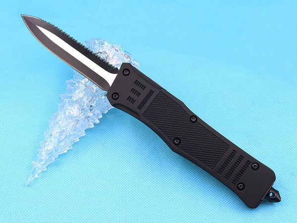 Offerta speciale Allvin Manufacture Black A161 Coltello tattico automatico 440C 58HRC Coltelli tattici di sopravvivenza all'aperto con lama seghettata nera bicolore con guaina in nylon