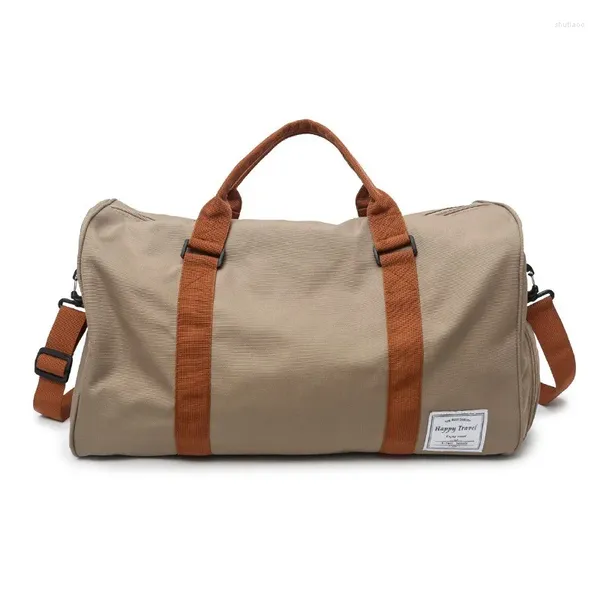 Duffel Bags Moda Canvas Ombro Crossbody Bag Homens Mulheres Esportes Viagem Carry On Bagagem Bolsa Grande Capacidade Tote com Bolsa de Sapato