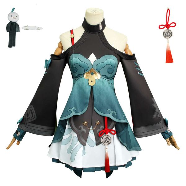 Honkai: Star Rail Cos Qingque Cosplay Set completo Abbigliamento Cosplay di giochi anime antichi da donna
