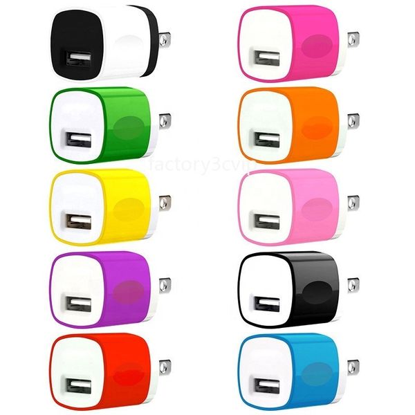 Carregador de parede para viagem, 5v 1a eua ac plugue adaptador de energia para iphone 12 13 14 samsung s8 s10 note 10 htc xiaomi huawei carregadores usb f1