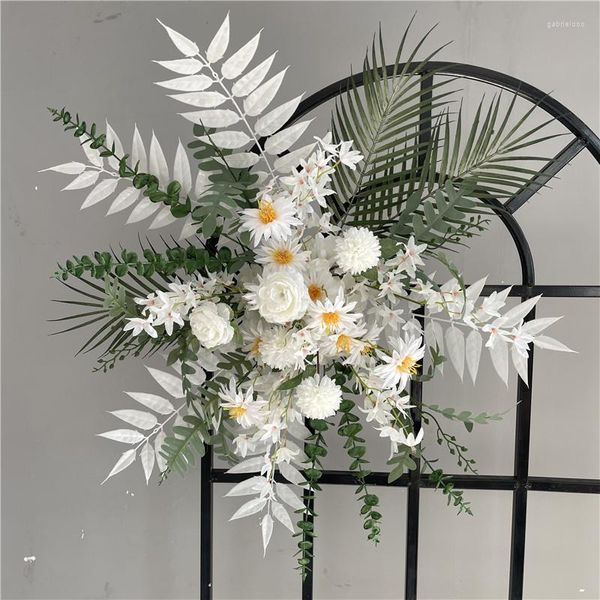 Flores decorativas 100 cm de seda flor fila artificial arranjo de festas decoração arco de casamento rodoviário líder bola de bola flore