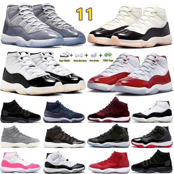 11 11s Mens Basquetebol Sapatos Napolitano Cereja Cool Cinza Gratidão Red Veet Cap e Vestido Criado Space Jam Amarelo Snakeskin Mulheres Treinadores Sapatilhas