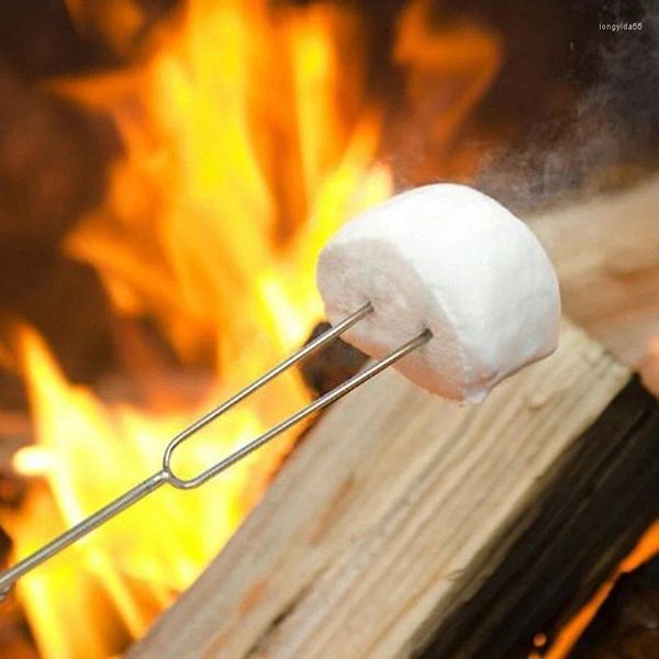 Ferramentas para churrasco pequeno tipo de extensão para assar palitos garfo espetos churrasco garfos para cachorro