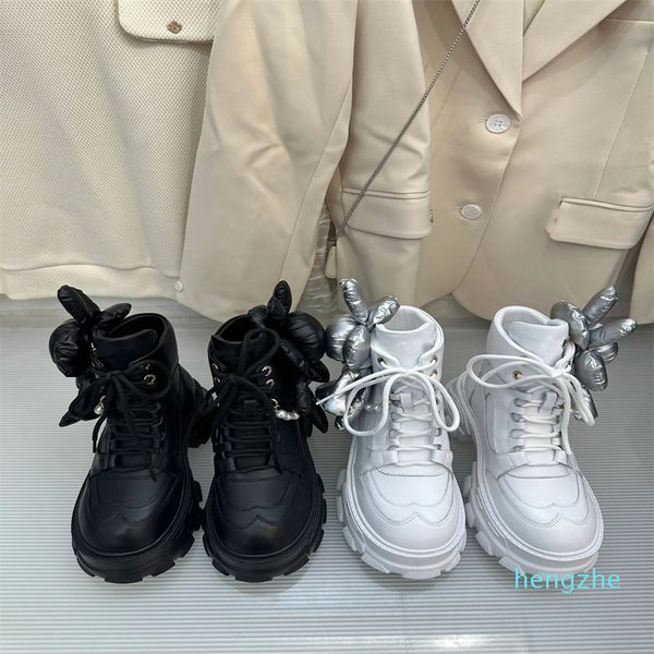 Женская обувь, кожаные мотоциклетные ботильоны, ботинки с круглым носком, осенне-зимняя модная обувь с жемчужным кроликом