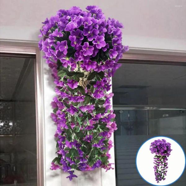 Flores decorativas artificiais glicínias flor videira espessa roxo-cor vermelho interior festa de casamento sala de estar parede pendurado guirlanda casa