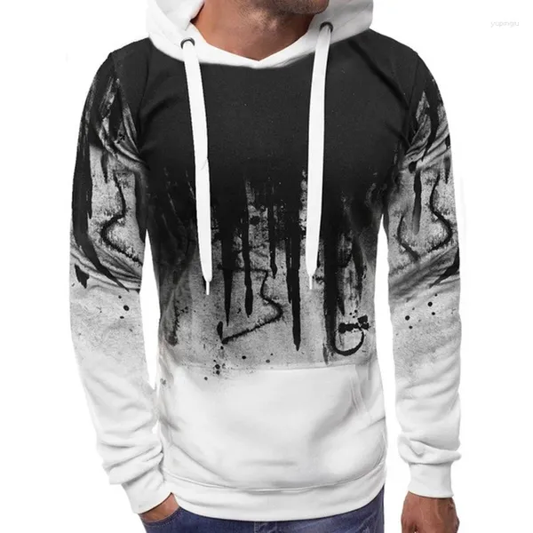 Erkek Hoodies Sonbahar/ Kış Sweatshirt 3d Sıçrama-mürekkepli kapşonlu uzun kollu büyük boy hip hop erkekler kat çocuk moda