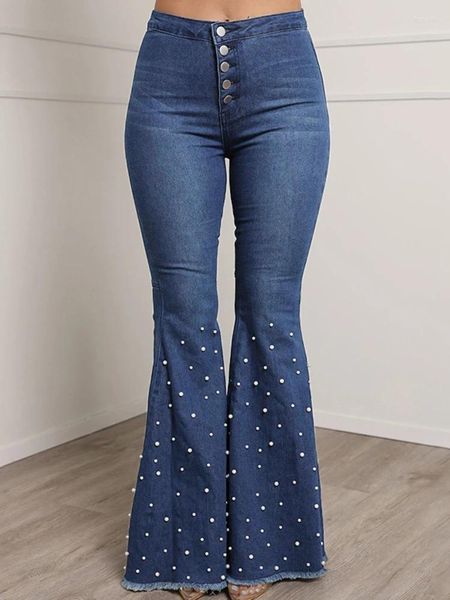 Jeans femininos 2023 cor sólida de alta estiramento com diamantes e moda estrelada casual apertado confortável frisado calças queimadas