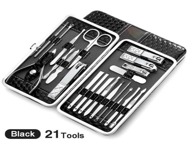 Set manicure 21 in 1 in acciaio inossidabile Tagliaunghie professionale Kit di strumenti per pedicure Scatola per tagliaunghie per unghie per la cura delle dita dei piedi72012342813