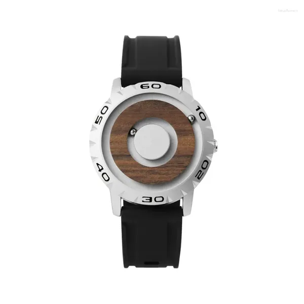 Relógios de pulso FNGEEN Dial de madeira magnético moda masculina casual relógio de quartzo simples pulseira multi-colorida