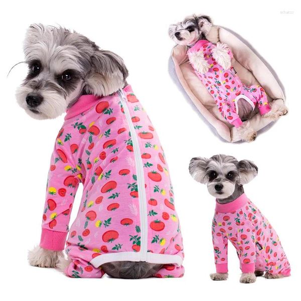 Hundebekleidung, Haustier-Erholungsanzug für kleine Hunde, weicher, warmer Ganzkörper-Pyjama, Famale, männlich, Doggy, langärmeliges Hemd, Welpen-Overall mit Reißverschluss