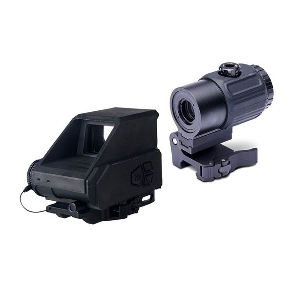 O2 Tactical 559 Green Red Dot Holographic Scope Optisches Teleskop und G43 3-fach-Lupe mit Schalter zur seitlichen Montage, kombinierte automatische Helligkeitsregelung mit Nv-Funktion