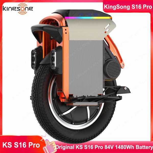 KingSong S16 Pro 84V 1480Wh Batteria 3000W Potenza di picco del motore 5000W Velocità massima 60 km Chilometraggio 120 km Monociclo elettrico KS S16