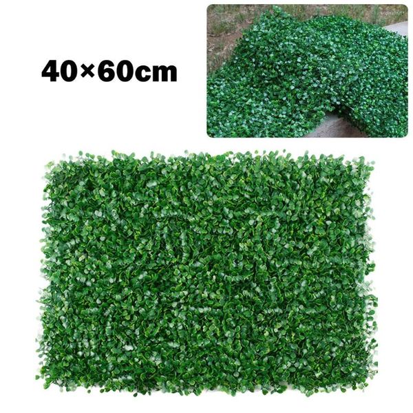 Flores decorativas 1pc Plantas artificiais paredes de folhagem Hedge Grass Greenery Painéis de vegeta