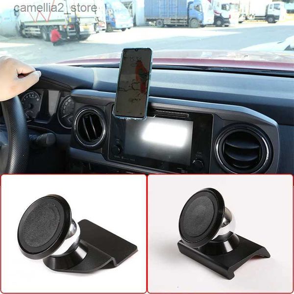 Supporto per auto Supporto per telefono cellulare rotante in lega di alluminio per auto Supporto per navigazione GPS nero per Toyota Tacoma 2016-2020 Accessori auto Q231104