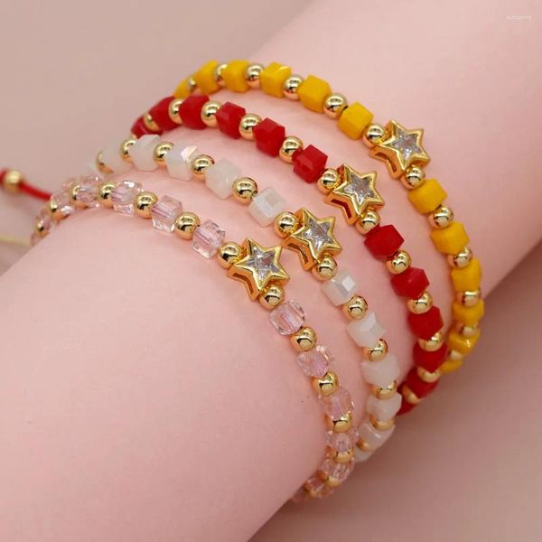 Strand Vlen Luxus Strass Stern Armbänder Für Frauen Paar Schmuck Weihnachtsgeschenke Kristall Perlen Zubehör