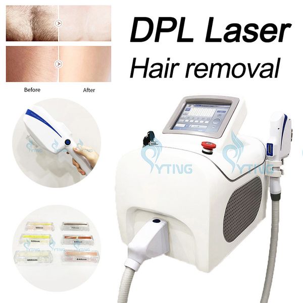 Epilatore laser DPL IPL Trattamento dell'acne Ringiovanimento della pelle Rimozione vascolare Rimozione delle lentiggini Dispositivo di depilazione laser con 6 filtri