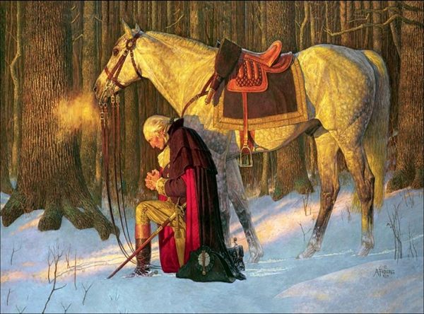 Preghiera di George Washington a Valley Forge Dipinto a mano HD Stampa Guerra Arte militare Pittura a olio su tela Opzione cornice multi formato3714299
