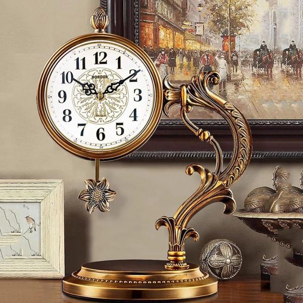 Relógios de mesa decorações para casa digital fantasia mecânica moderna sala de estar vintage estilo antigo reloj mesa decoração