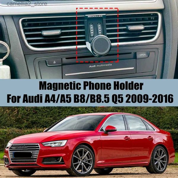 Supporto da auto per Audi A4 A5 B8 B8.5 Q5 2009-2016 Staffa per telefono per auto Supporto per bocchetta dell'aria Supporto magnetico 360 Supporto girevole Accessori GPS mobile Q231104