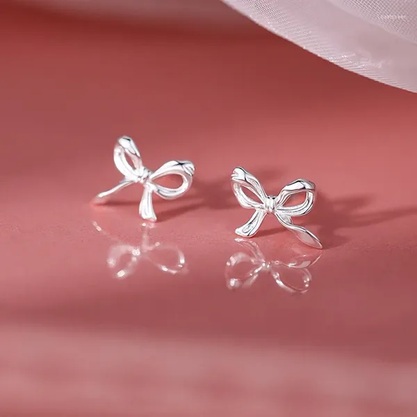 Brincos de garanhão moda 925 agulhas de prata doce arco bonito para mulheres cor simples minimalista orelha piercing jóias presente