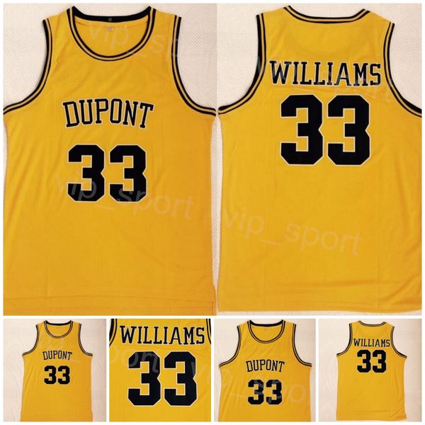 College Dupont Basketball Jersey Jason Williams 33 High School Shirt University All Stitched Team Farbe Gelb Sport Atmungsaktiv Reine Baumwolle Größe S-XXXL NCAA