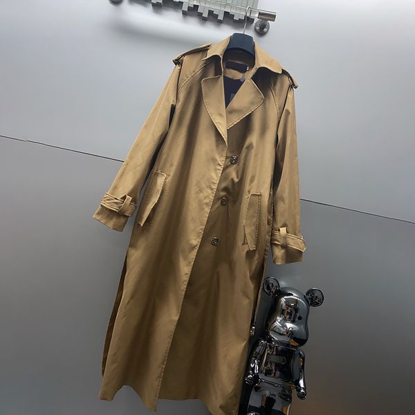 Damen-Designer-Trenchcoats, Windmäntel, lange Windjacke, regenfeste Herbstjacken, Knopfgitter, klassischer Damen-Langmantel mit Gürtel, hohe Qualität