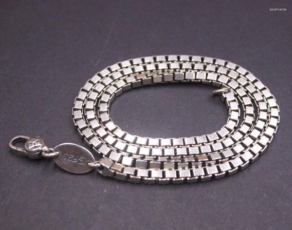 Catene Vera catena in argento sterling massiccio 925 uomo donna collana a maglie quadrate da 4 mm 42 g/55 cm