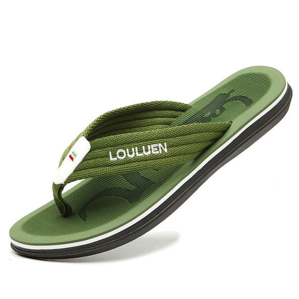 Gai verão simples listrado antiderrapante design flip flops masculino versão coreana de massagem macia chinelos casuais leite feridas sandálias de praia 230403 gai