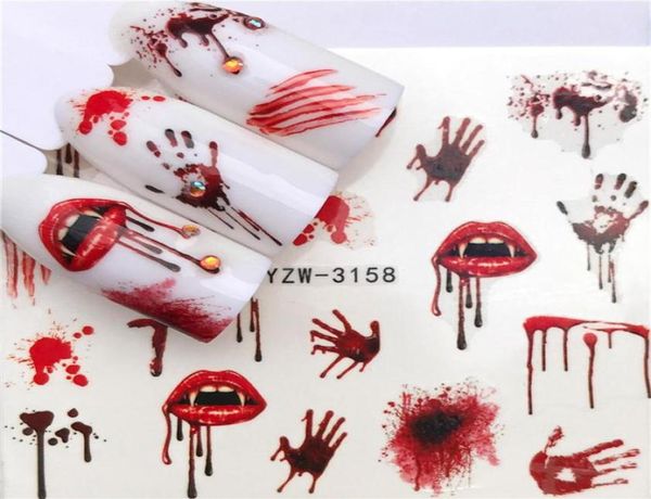 Nuovo adesivo per unghie decorazioni per nail art accessori per unghie 2020 città notte piuma d'acero cavalluccio marino halloween foglia verde26139203165