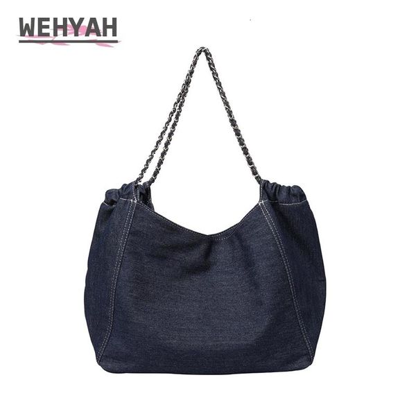 Abendtaschen Wahyah Denim Schulter Handtasche für Damen Umhängetasche Große Kapazität Cowboy Lässige Jeans Taschen Damen Handtaschen Bolsos ZY039 230403