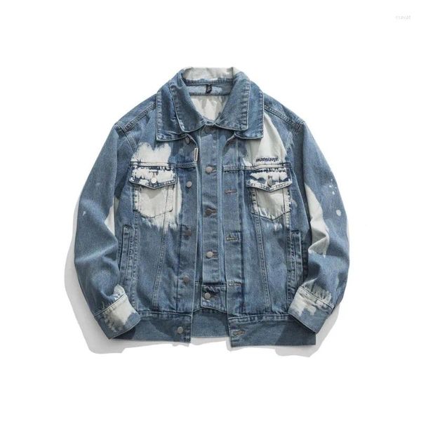 Jaquetas masculinas americanas na moda denim jaqueta ins casual casal casacos japonês vintage primavera e outono top homens mulheres unisex estilo