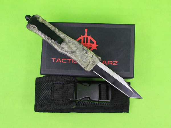 7 Zoll 616 Mini Automatisches Taktisches Messer 440C Single Edge Tanto Point Blade Griff aus Zn-Al-Legierung EDC-Taschenmesser mit Nylontasche R8901
