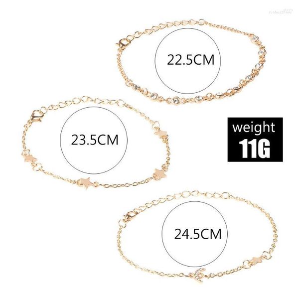 Braccialetto YWZIXLN 2023 Boho inciso multi-strato carino cristallo luna stella braccialetto accessori regalo per le donne all'ingrosso B016