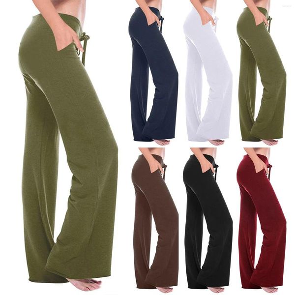 Pantaloncini attivi Pantaloni della tuta per yoga da donna con tasche Jogger larghi comodi con coulisse Casual 2x pantaloni della tuta alti