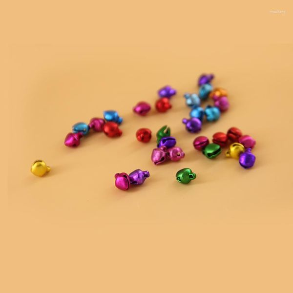 Weihnachtsschmuck Großhandel 5 mm 100 Stück/Pack gemischte Farben Charm Ringing Jingle Bell Bead Anhänger Santa Dekoration Ornamente Baum hängen