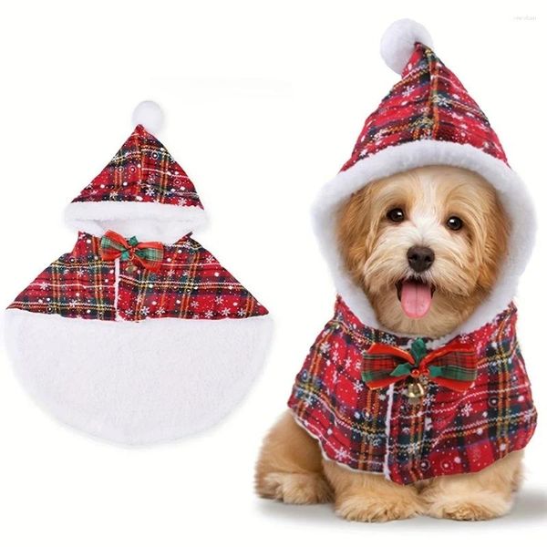 Hundebekleidung 1 stück 2023 Kreative Haustierkleidung Weihnachtsmann Weiche Plüsch Weihnachten Katze Hoodie Warmer und bequemer Kapuzenmantel