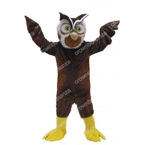 Costumi mascotte gufo marrone super carino Costume da personaggio dei cartoni animati di Halloween Vestito da festa di Natale all'aperto Abbigliamento pubblicitario promozionale unisex