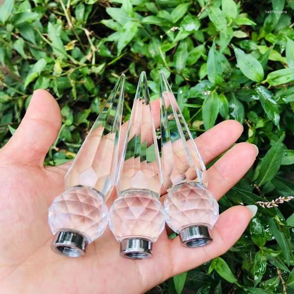 Kronleuchter Kristall 5pcs 120mm Schwert Speer Anhänger Prisma Lampe Beleuchtung Teil Vintage hängen Suncatcher Metall innere Spirale