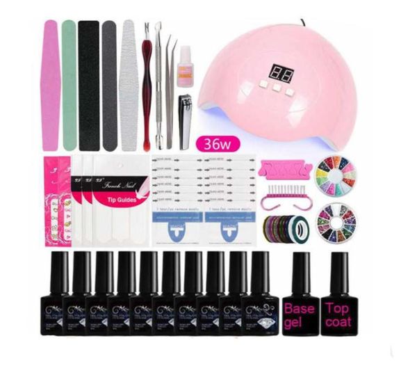 Set manicure Kit per unghie con lampada per unghie a LED 24w36w Trapano per unghie Kit smalto per unghie Set di strumenti per nail art in acrilico5001194