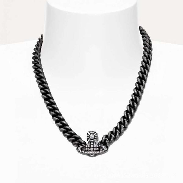 Дизайнерское ювелирное ожерелье Vivienen Westwoods, высокая версия, вдовствующая западная императрица, полный бриллиантовый магнит, Сатурн, P-образное ожерелье, такое же, как панк-звезда