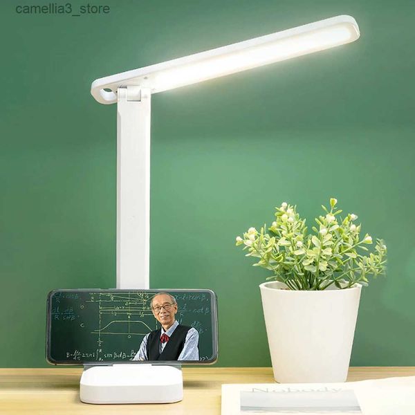 Lâmpadas de mesa LED Lâmpada de mesa Proteção para os olhos Touch Study Dimmable Office Light Dobrável Lâmpada de mesa USB recarregável Night Light para lâmpada de leitura Q231104