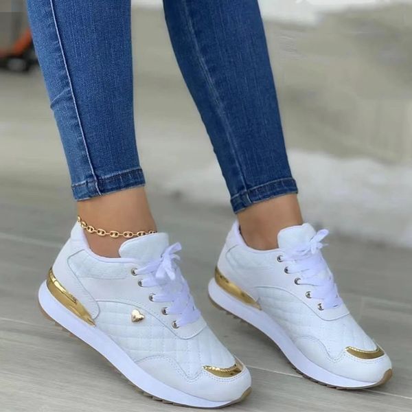 Donne Donne Sneakers Abito Piattaforma PU Patchwork Casual Sport Ladies Scarpe da passeggiata all'aperto Zapatillas Mujer