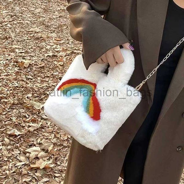 Umhängetaschen Rainbow Soul Umhängetasche Chiffon Winter Geldbörse Große Kapazität Tasche Damen Top Pocketcatlin_fashion_bags