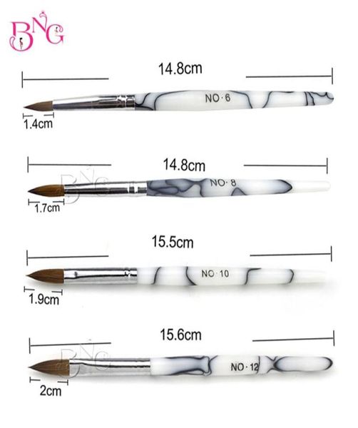 2 шт. в лотке, щетка для ногтей из волос Колински из чистого животного для акриловых инструментов для дизайна ногтей 4377672